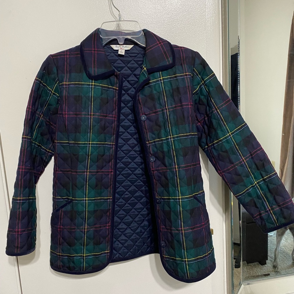 Brooks Brothers Quilted Plaid Coat - child/petite